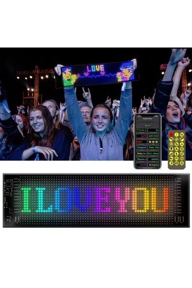 Led Panel Cama Yapışan Telefon Kontrollü Led Ekran Panel 16*64 Led Sayısı - 4