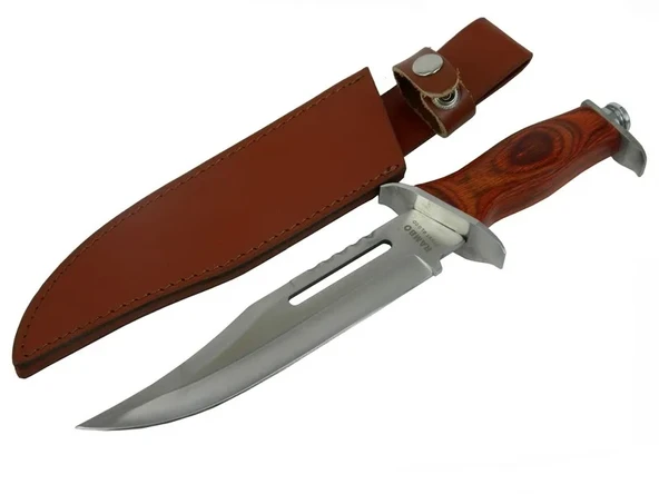 111 Rambo Bıçağı 32 Cm - Ahşap Metal Saplı, Perçinli