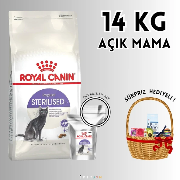 Royal Canin Sterilised 37 Kısırlaştırılmış Kedi Maması 14kg Açık Mama - HEDİYELİ PAKET