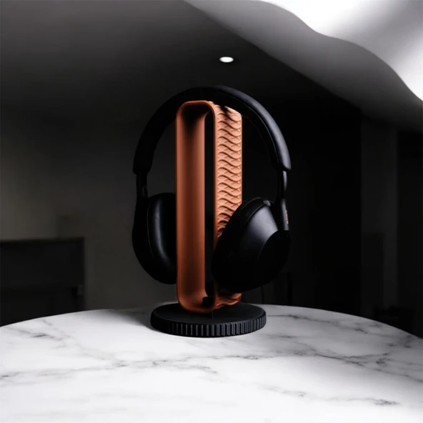 Şık ve Minimalist Kulaklık Standı/Kulaklık Tutucu (Bakır-Siyah)
