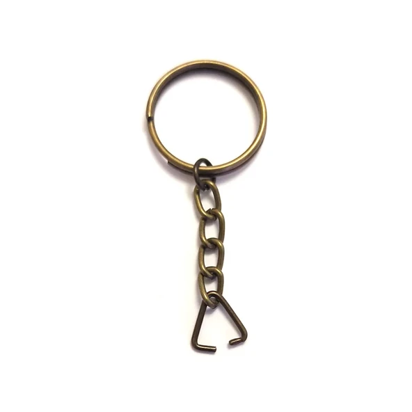 Anahtarlık Halkası, Halka + Zincir + Üçgen, 24mm, Antik, 1000 Adet ürün görseli