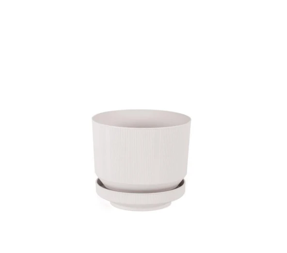 Omnipazar SO-S282 Dekoratif Tabaklı Lüks Çizgi Desenli Saksı 3.3 Litre