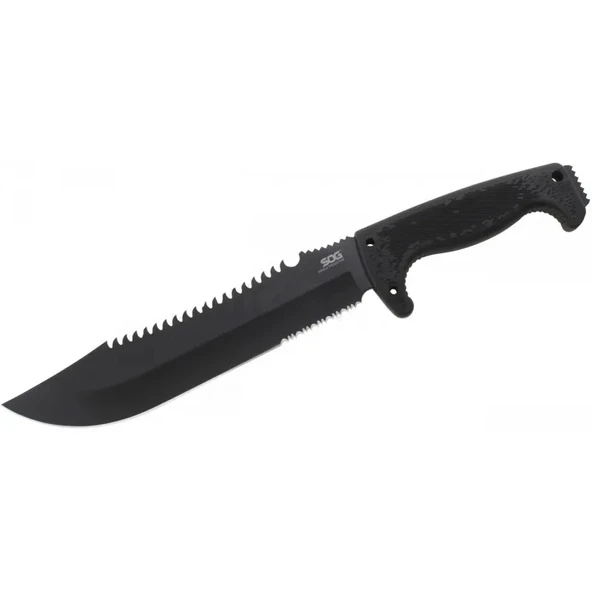 F03t Kamp Tırtıklı Testereli Outdoor Pala / Bıçak 39 Cm - Kauçuk Saplı