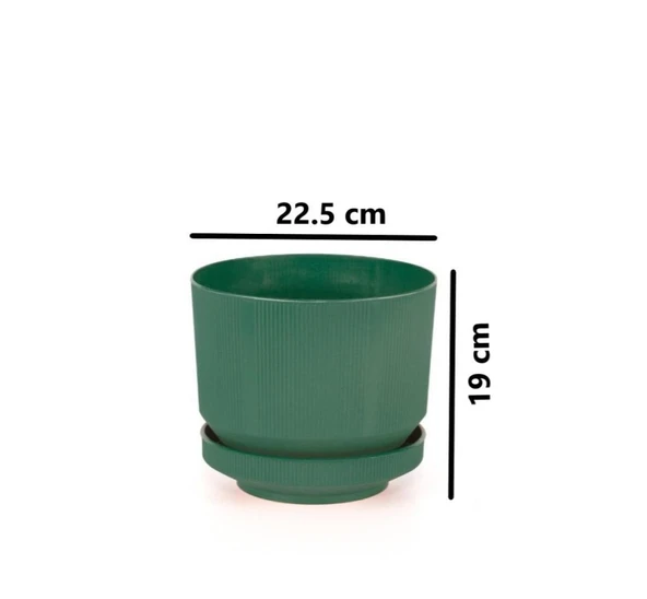 Omnipazar SO-S283 Dekoratif Tabaklı Lüks Çizgi Desenli Saksı 6 Litre - 2