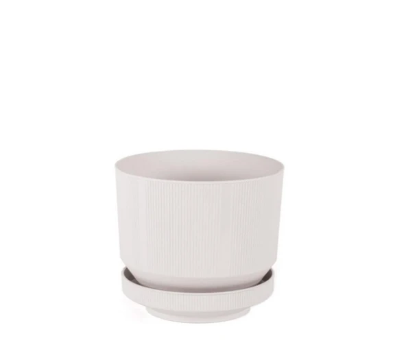 Omnipazar SO-S284 Dekoratif Tabaklı Lüks Çizgi Desenli Saksı 9 Litre - Resim 4