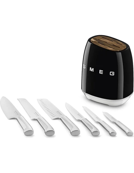 Smeg 50's Style KBSF02 Siyah Standlı Bıçak Seti - 5