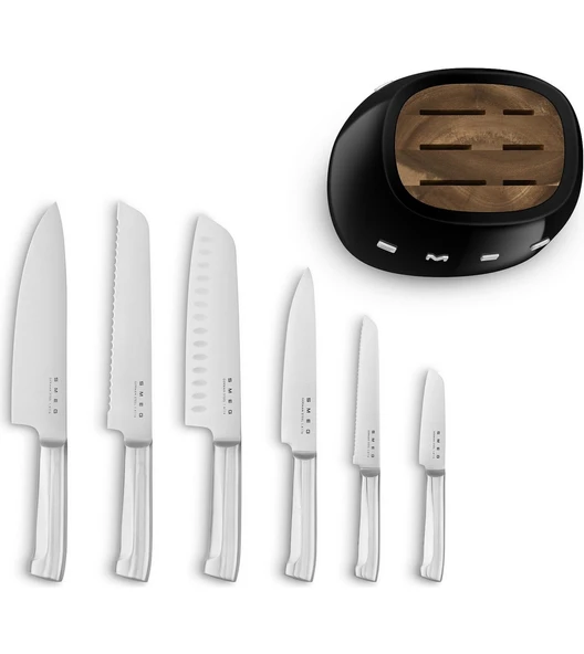 Smeg 50's Style KBSF02 Siyah Standlı Bıçak Seti - 2