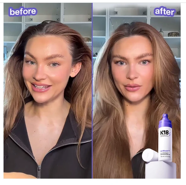 K18 AirWash Kuru Şampuan - Yağlanmayı Azaltır + Kokuyu Ortadan Kaldırır - Resim 2