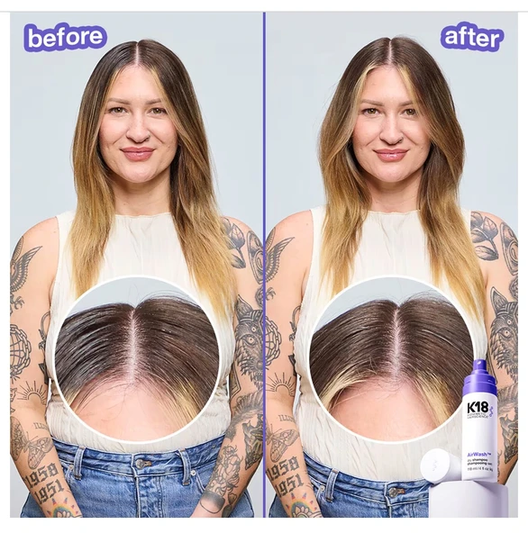 K18 AirWash Kuru Şampuan - Yağlanmayı Azaltır + Kokuyu Ortadan Kaldırır - Resim 3