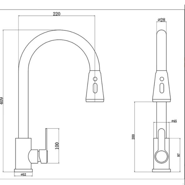 Fleko Flora Spiralli Siyah Mutfak Eviye Bataryası KS10S01-C - 2