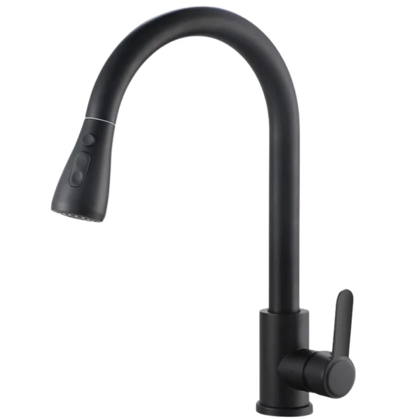 Fleko Flora Spiralli Siyah Mutfak Eviye Bataryası KS10S01-C