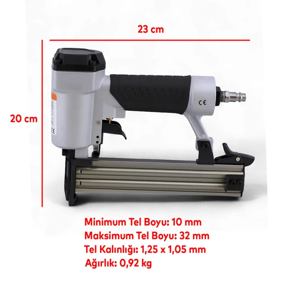 10 - 32 mm Havalı Hafif Başlı Çivi Tabancası Pnömatik Çivi Çakma Döşeme Makinesi - 3