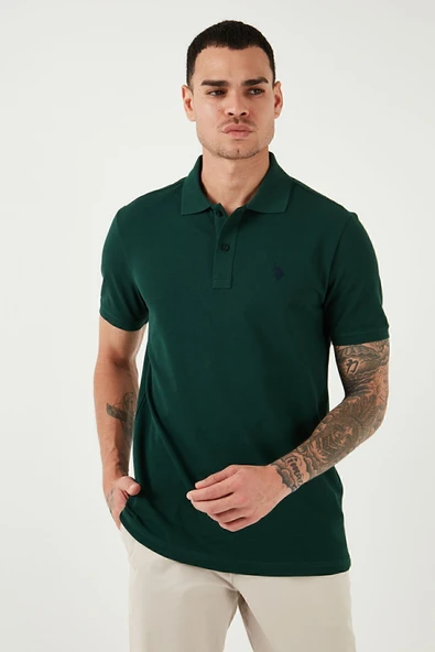 U.s.Polo Assn. Erkek Koyu Yeşil Tişört G081GL011 - 4