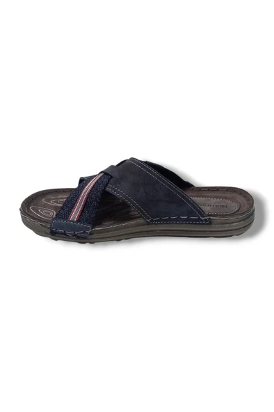 Gezer 15821-25 Deri Anatomik Çapraz Bant Erkek Terlik - 3