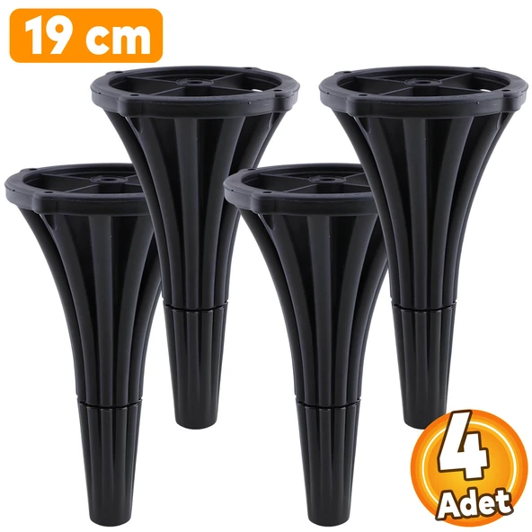 (4 ADET) İstanbul 19 cm Siyah Mobilya Kanepe Koltuk Tv Ünitesi Konsol Ayağı Ayak Ayakları ürün görseli