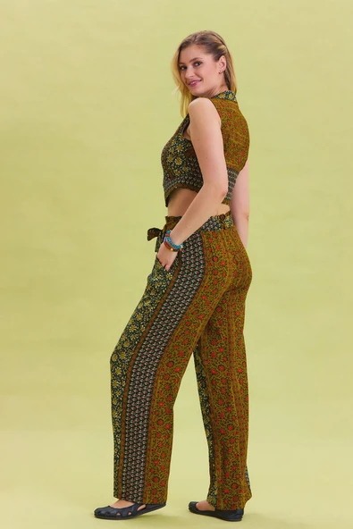 Beli Lastikli Kuşak Detaylı Yazlık Pantolon - Resim 7