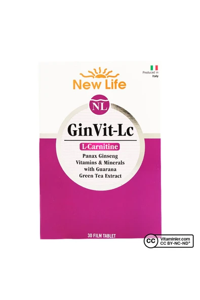 New Life GinVit-Lc L- Carnitine 30 Film Tablet ürün görseli 1