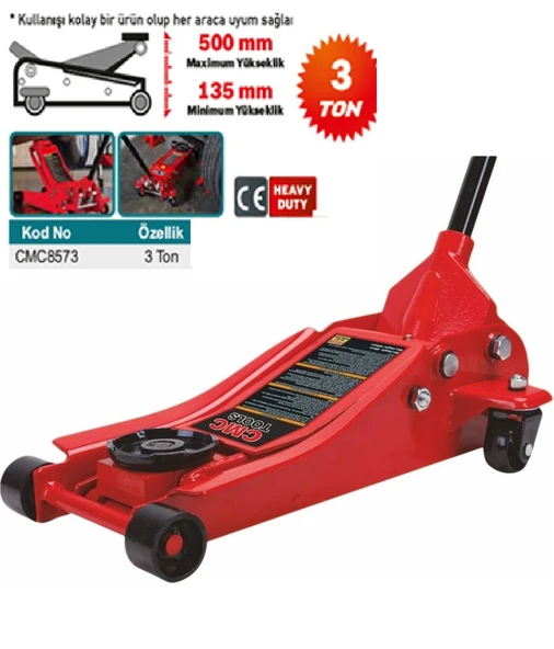 Cmc 3 Ton Hidrolik Arabalı Garaj Kriko Düşük Şase CMC8573