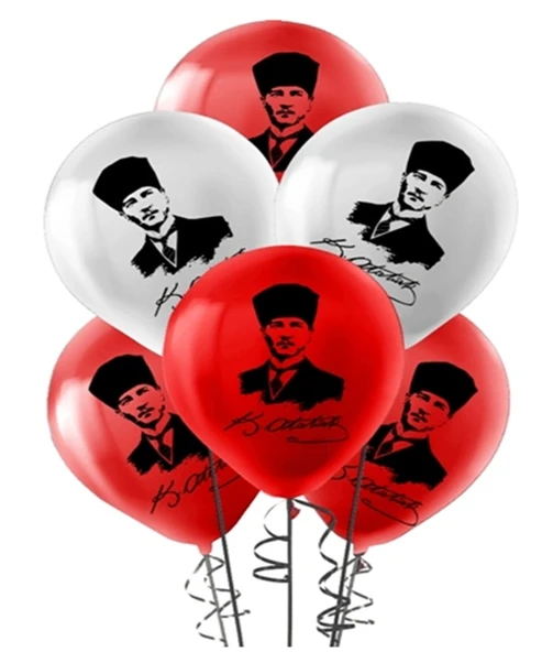 Kikajoy Atatürk Balon Kırmızı-Beyaz 100Lü