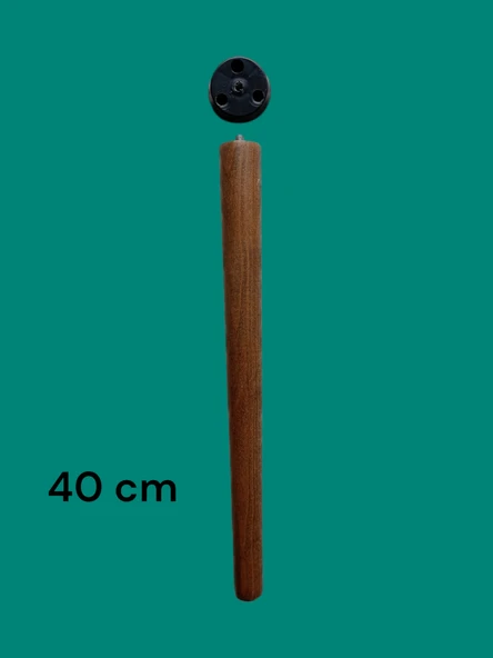 40Cm Ceviz Ahşap Ayak Sehpa,Komidin,puf,Sandalye Ayağı -4 ADET- - 2