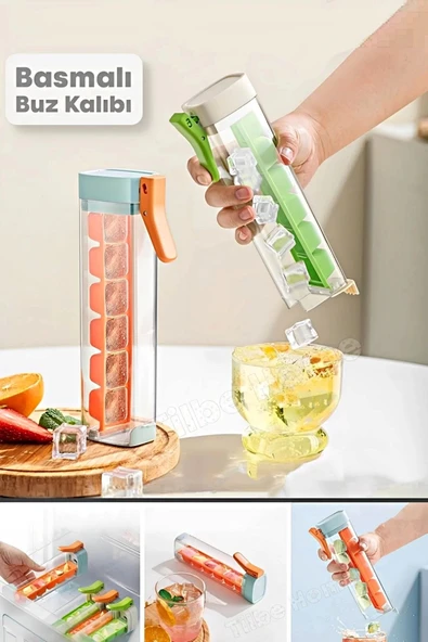 Basmalı 6 Bölmeli Kare Buz Kalıbı Taşınabilir Buz Küpü Kalıbı Kare Buzluk Kokteyl Buz Kalıbı ürün görseli 1