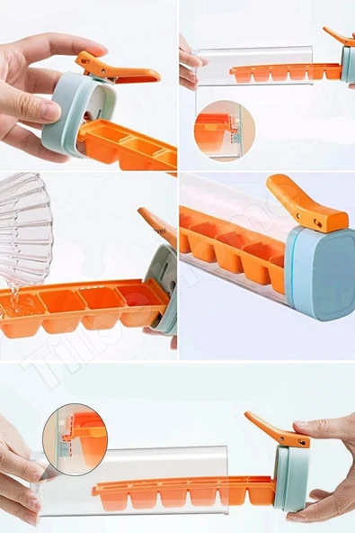 Basmalı 6 Bölmeli Kare Buz Kalıbı Taşınabilir Buz Küpü Kalıbı Kare Buzluk Kokteyl Buz Kalıbı - Resim 2