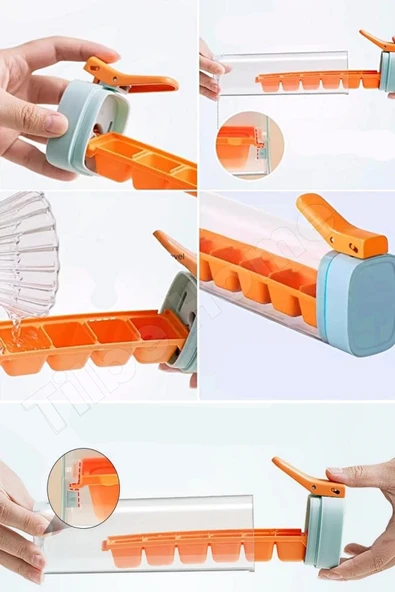 Tilbe Home Basmalı 6 Bölmeli Kare Buz Kalıbı Taşınabilir Buz Küpü Kalıbı Kare Buzluk Kokteyl Buz Kalıbı - 3