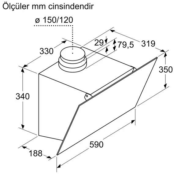 Bosch DWK63PJ61T Siyah Duvar Tipi Davlumbaz - 7