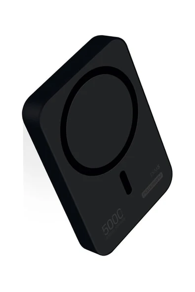 5000 mah 15W Magsafe Destekli TXM5 Powerbank – Kablosuz Şarj + Stand Tasarım Siyah