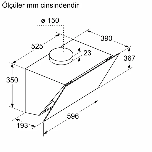 Bosch DWK66PJ60T Siyah Duvar Tipi Davlumbaz - 7
