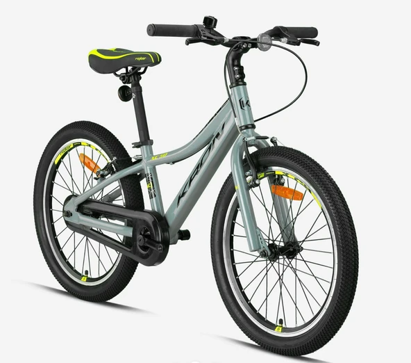 KRON XC 50 20 JANT V FREN  ALÜMİNYUM KOLON JANT ÇOCUK BİSİKLETİ NARDO GRİ-SİYAH/NEON SARI (KRN25-026) - 3