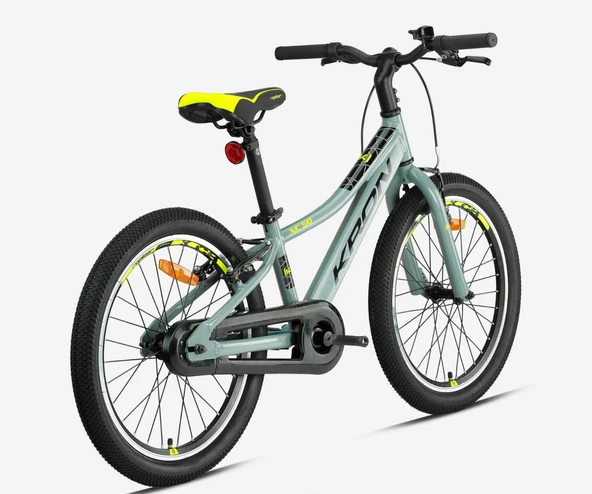 KRON XC 50 20 JANT V FREN  ALÜMİNYUM KOLON JANT ÇOCUK BİSİKLETİ NARDO GRİ-SİYAH/NEON SARI (KRN25-026) - 2