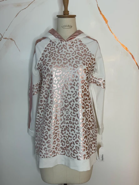 LEOPAR BASKILI SWEATSHIRT