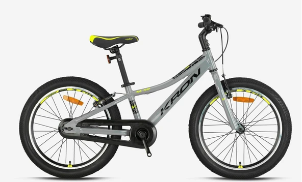 KRON XC 50 20 JANT V FREN  ALÜMİNYUM KOLON JANT ÇOCUK BİSİKLETİ NARDO GRİ-SİYAH/NEON SARI (KRN25-026)