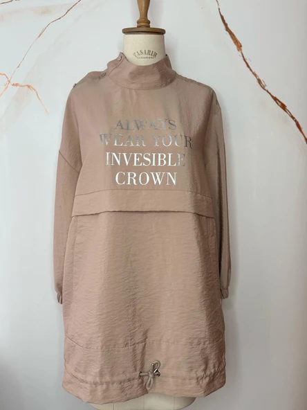 BASKILI ÇITÇIT DETAYLI SWEATSHIRT