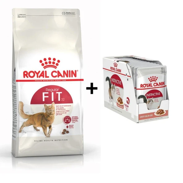Royal Canin Fit 32  Kuru Kedi Maması 4 Kg + 12 Adet Yaş Mama