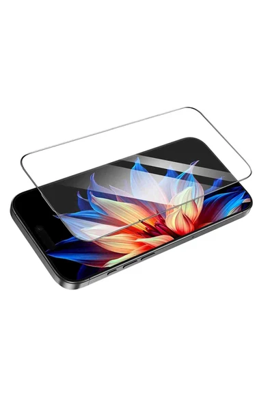 iPhone 16 Pro Uyumlu 3D Engraved HD Cam Hoco Ekran Koruyucu - Resim 5