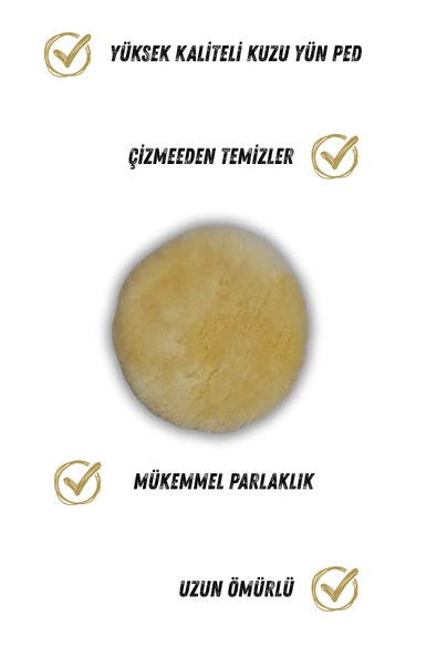 Velvox Çizik Giderici Kuzu Yünü Polisaj Keçesi / Pedi (Yüksek Kalite ithal ürün) - 2