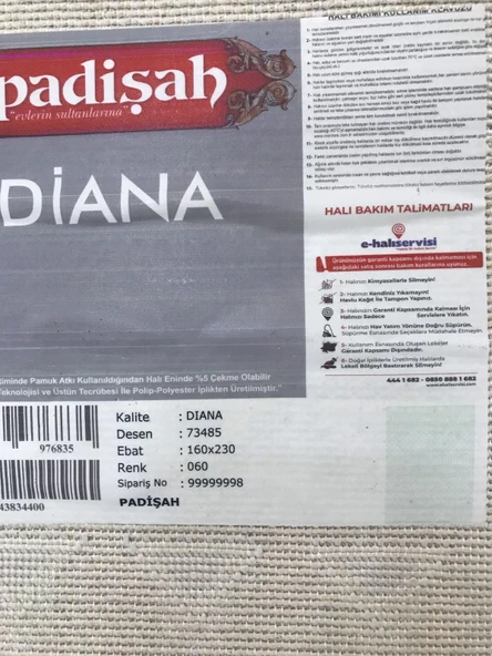Padişah Halı Diana 73485 060 Serisi Salon Oturma Yatak Odası Halısı - 8