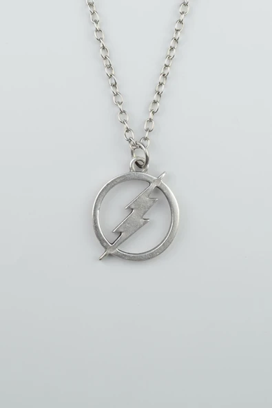 Şimşek - The Flash Gümüş Kaplama Düz Zincir Kolye ürün görseli 1