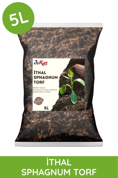 ByKurt 5L Premium Bitki Toprağı İthal Sphagnum TS1 Torf Sinek Böcek Yapmaz Toprak - 2