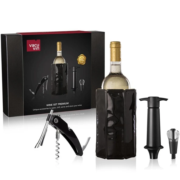 Vacu Vin 3890460 4 Parça Premium Şarap Seti - Hediye Kutulu