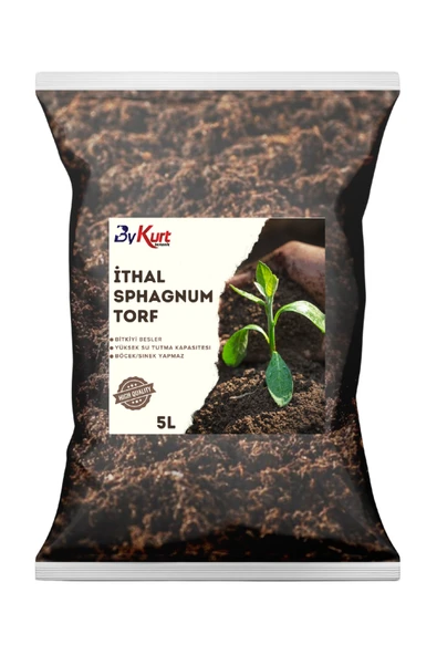 ByKurt 5L Premium Bitki Toprağı İthal Sphagnum TS1 Torf Sinek Böcek Yapmaz Toprak
