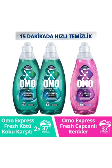 Omo Express Fresh Kötü Koku Karşıtı Beyaz Ve Renkliler 1480ml X2 Capcanlı Renkli Ve Siyahlar X1 ürün görseli 1