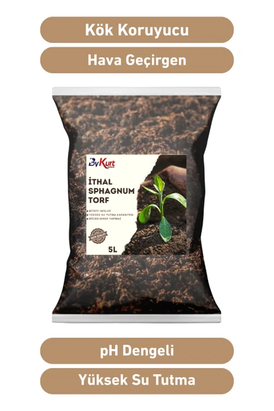 ByKurt 5L Premium Bitki Toprağı İthal Sphagnum TS1 Torf Sinek Böcek Yapmaz Toprak - 3