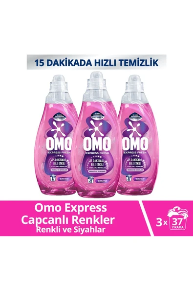 Omo Express Fresh Capcanlı Renkler Renkli Ve Siyahlar Sıvı Çamaşır Deterjanı 1480 ml X3