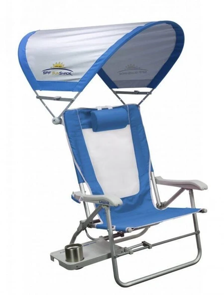 Gci Outdoor SunShade Big Surf 4 Kademeli Güneşlikli Katlanır Plaj Sandalyesi MAVİ