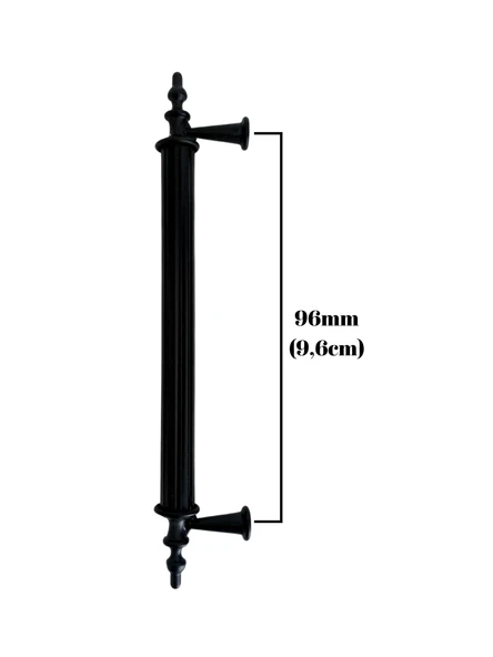 Desenli Boru Siyah Alüminyum Dolap Kulpu Mobilya Kulpu(SIYAH)(96MM - 128MM) Siyah 96mm 96mm - 4 ADET - 4