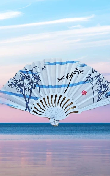 Beluga Yelpaze Şık Mavi /Beyaz Yelpaze 260020