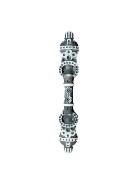 Metal Gri Beyaz Dolap Kulbu Akslı Mobilya Kulbu(96mm - 128mm)(GRİ BEYAZ)(VN.1033.96.GR.WP) Gri 128mm 128mm - 1 ADET